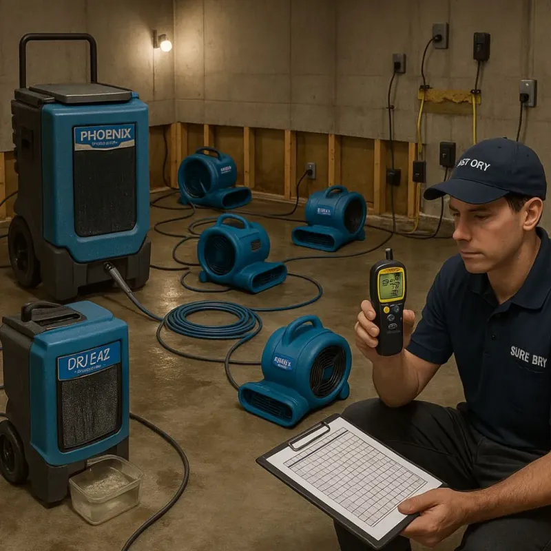 Structural Drying and Dehumidification process in Universal City, CA